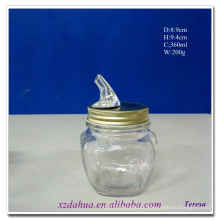 360ml Square Glass Mason Jar with Nozzle Cap